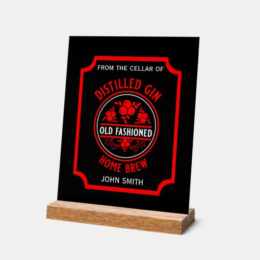 Custom Gin Bottle Acryl Bord (Hoek)