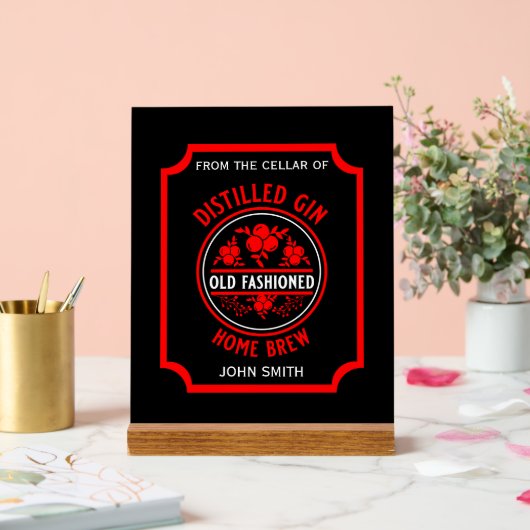 Custom Gin Bottle Acryl Bord (Huwelijk)