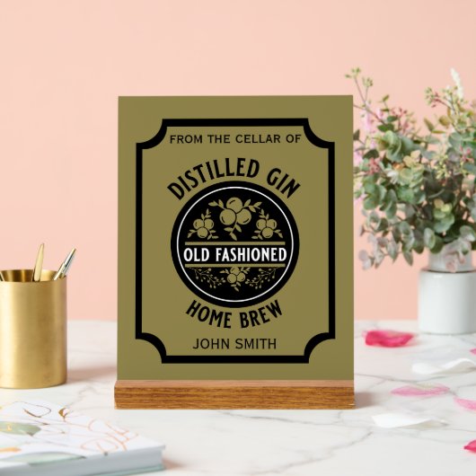 Custom Gin Bottle Acryl Bord (Huwelijk)