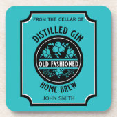 Custom Gin Bottle Bier Onderzetter (Voorkant)