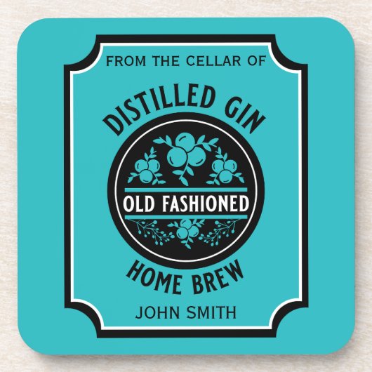 Custom Gin Bottle Bier Onderzetter (Voorkant)
