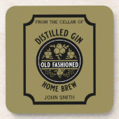 Custom Gin Bottle Bier Onderzetter (Voorkant)