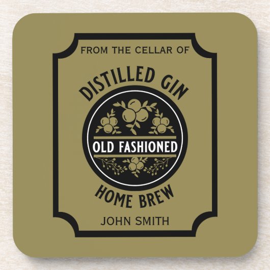 Custom Gin Bottle Bier Onderzetter (Voorkant)