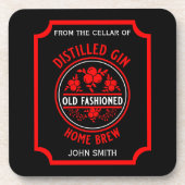 Custom Gin Bottle Bier Onderzetter (Voorkant)