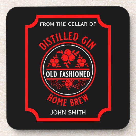Custom Gin Bottle Bier Onderzetter (Voorkant)