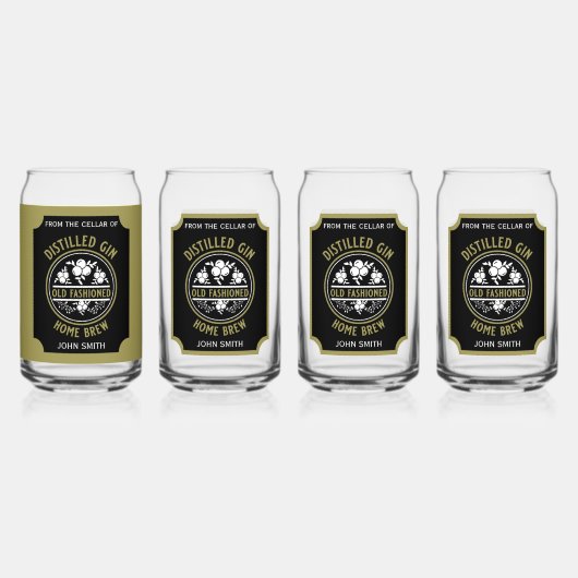 Custom Gin Bottle Blikvorm Glas (Achterkant)