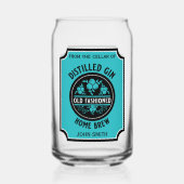 Custom Gin Bottle Blikvorm Glas (Achterkant)