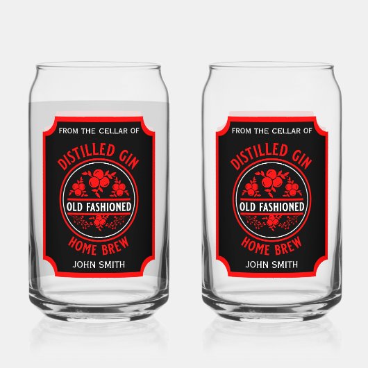 Custom Gin Bottle Blikvorm Glas (Voorkant)