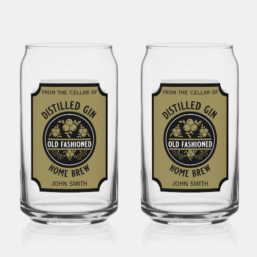 Custom Gin Bottle Blikvorm Glas (Achterkant)