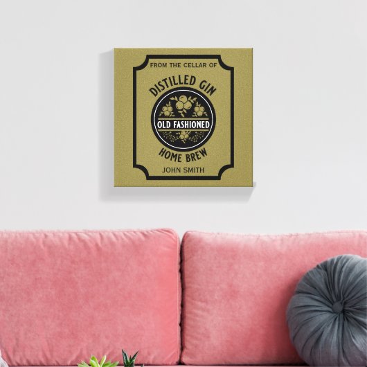 Custom Gin Bottle Canvas Afdruk (Insitu (Woonkamer))