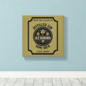 Custom Gin Bottle Canvas Afdruk (Insitu (Houten vloer))