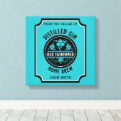 Custom Gin Bottle Canvas Afdruk (Insitu (Houten vloer))