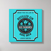 Custom Gin Bottle Canvas Afdruk (Voorkant)