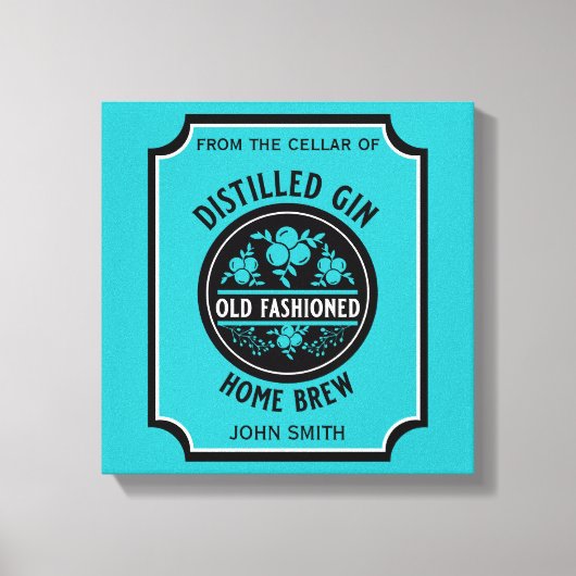 Custom Gin Bottle Canvas Afdruk (Voorkant)