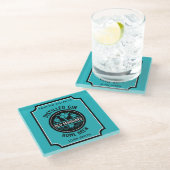 Custom Gin Bottle Glazen Onderzetter (Schuin)