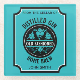 Custom Gin Bottle Glazen Onderzetter