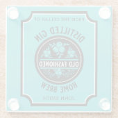 Custom Gin Bottle Glazen Onderzetter (Achterkant)