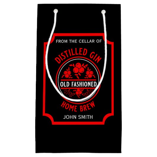 Custom Gin Bottle Klein Cadeauzakje (Voorkant)
