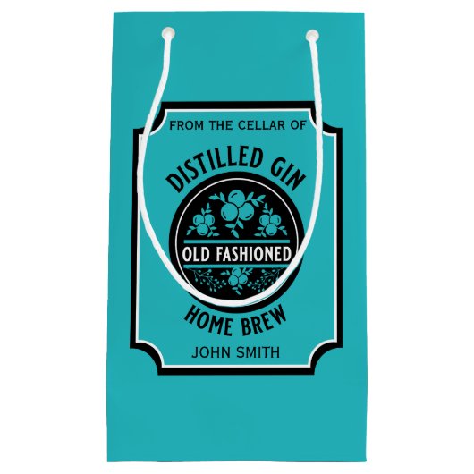 Custom Gin Bottle Klein Cadeauzakje (Voorkant)