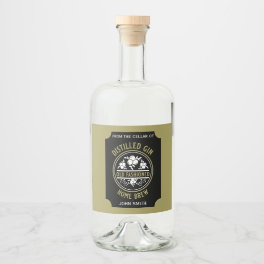 Custom Gin Bottle Likeurfles Etiket (Voorkant)