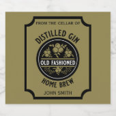 Custom Gin Bottle Likeurfles Etiket (Enkel label)