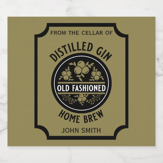 Custom Gin Bottle Likeurfles Etiket (Enkel label)