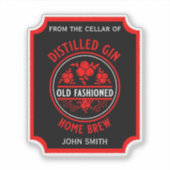 Custom Gin Bottle Sticker (Voorkant)