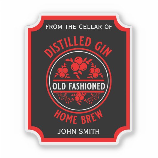 Custom Gin Bottle Sticker (Voorkant)