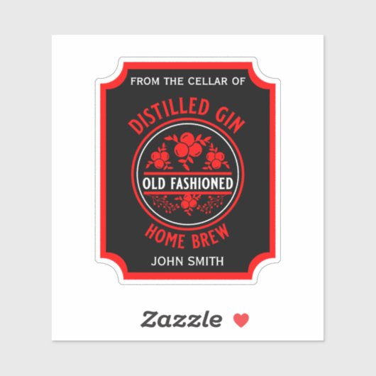 Custom Gin Bottle Sticker (Vel)