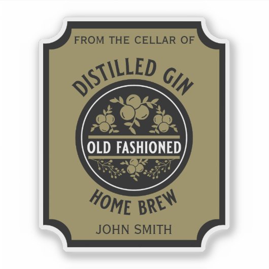 Custom Gin Bottle Sticker (Voorkant)