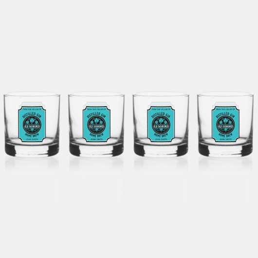 Custom Gin Bottle Whisky Glas (Achterkant)