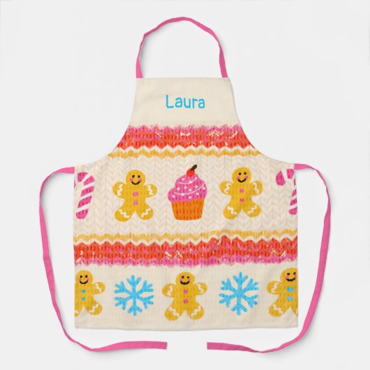 Custom Gingerbread Apron Schort (Voorkant)