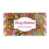Custom Gingerbread Cookie Christmas Gift Labels (Voorkant)
