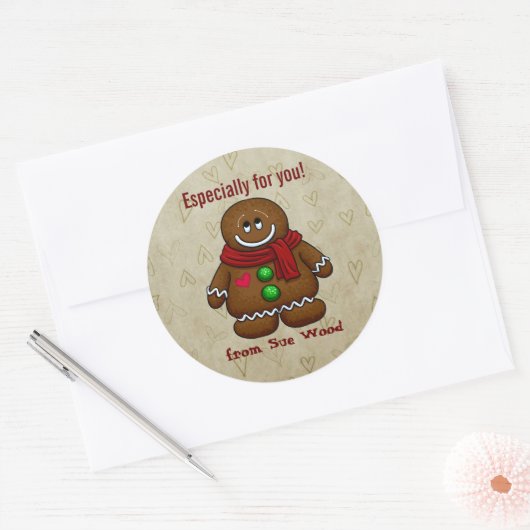 Custom Gingerbread Gift Label Stickers (Envelop)