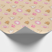 Custom Gingerbread Holiday Gift Cadeaupapier (Hoek)