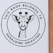 Custom Giraffe Dit boek behoort tot de naam van Ki Rubberstempel