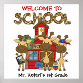 Custom Giraffe School Welcome Poster (Voorkant)