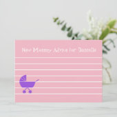 Custom Girl Baby shower Nieuwe Mama Advies Kaarten (Staand voorkant)
