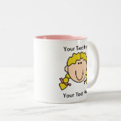 Custom Girl Blonde Braids Mok -  (Voorkant rechts)