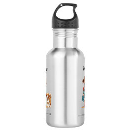 Custom Girl & Dog School Bottle Waterfles