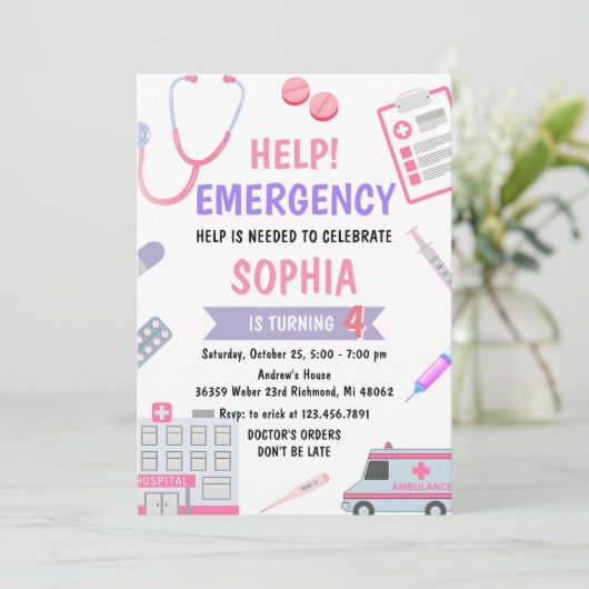 Custom Girl Nurse Doctor Pretend Verjaardag Kaart (Staand voorkant)