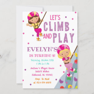 Custom Girl Rock Klimmen Verjaardagsfeest Kaart