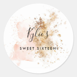 Custom Girl Sweet Sixteen Sweet 16 Ronde Sticker
