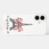 Custom Girl Trip Eiffeltoren & Roze strik Case-Mate iPhone Case (Achterkant (horizontaal))