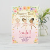 Custom Girl's Ballet Uitnodigen Kaart (Staand voorkant)