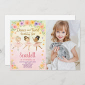 Custom Girl's Ballet Uitnodigen met foto Kaart (Voorkant / Achterkant)