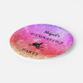 CUSTOM Girls Gymnastiek Verjaardagsfeest RAINBOW Papieren Bordje (Gekanteld)