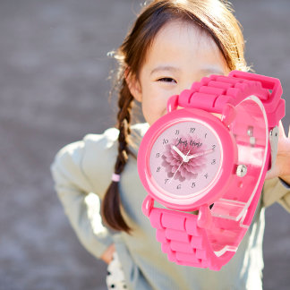 Custom Girls Name Pink Glitter Strap Kids Watch Horloge