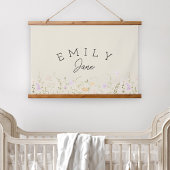 Custom Girls Name Sign Wildflower Nursery Decor Hangend Wandkleed
