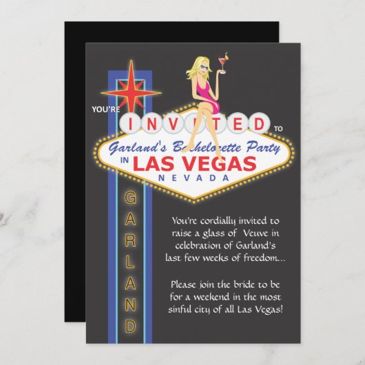 Custom_Girls Night Out Bachelorette Invitation Kaart (Voorkant / Achterkant)